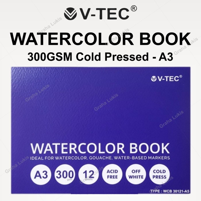 

DISKON V-TEC WATERCOLOR BOOK A3 300GSM COLDPRESSED