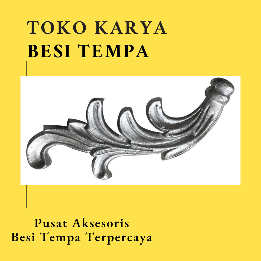 Ornamen Pagar Besi Leaf 66 / Ornamen Besi Tempa / Ornamen Pagar Besi dan Tralis / Aksesoris Besi Tem