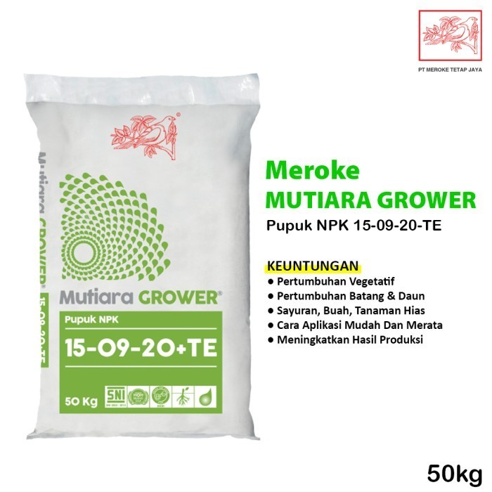 50 KG - Pupuk Tanaman Meroke NPK Mutiara Grower 15 09 20