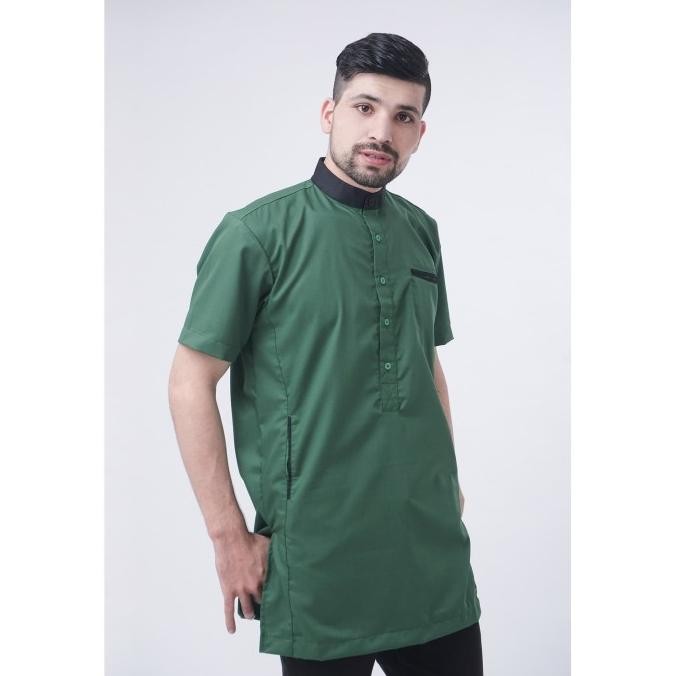 Sale Koko Pria Elegan Arys Hijau Botol Gamis Kurta Bahan Cotton Toyobo