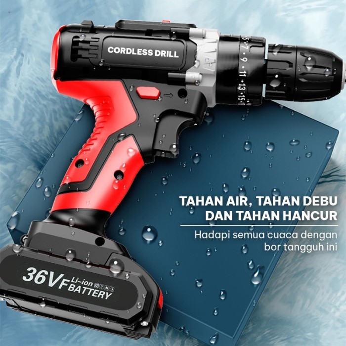 Mesin Brushless Kapasitas Ukuran Mata Bor 10mm 2 Baterai 36VF-G11B1