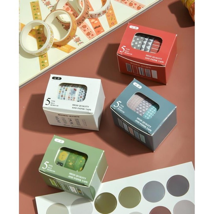 

5 Rolls Washi Tape Masking Tape Journal Planner Scrapbook