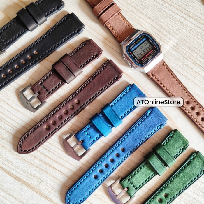 Tali Jam Tangan Casio A168 Series Leather Strap Casio illuminator