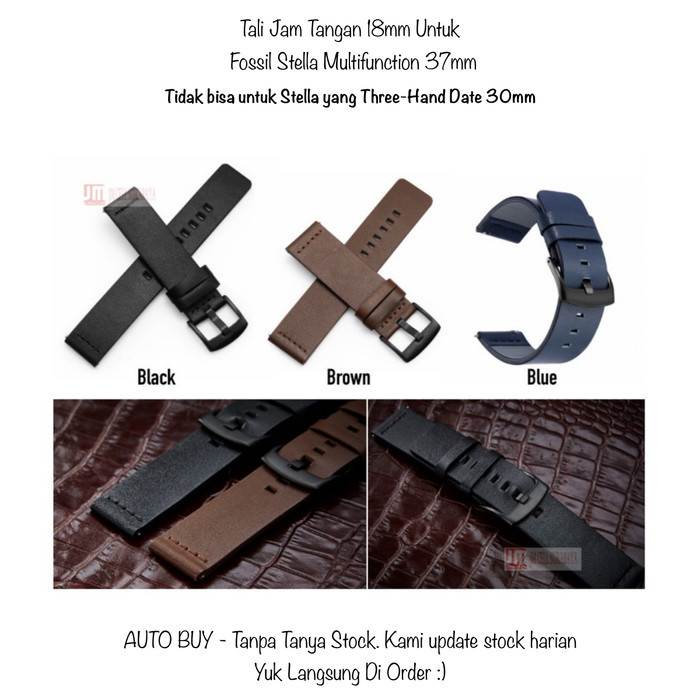 Modern 18mm Strap Fossil Stella Multifunction 37mm - Tali Jam Tangan