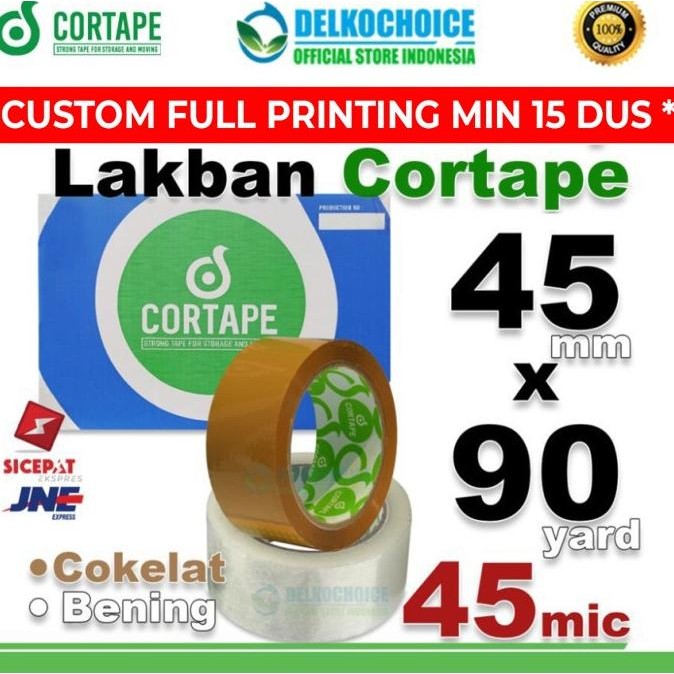 

LAKBAN 45MM X 90YARD CORTAPE PLAKBAN ISOLASI OPP TAPE KARGO / DUS ASLI