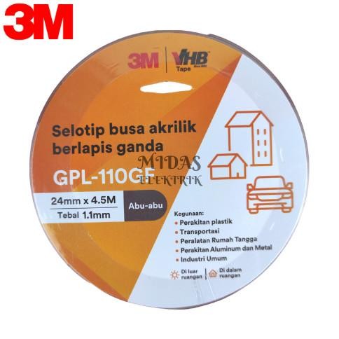 

LAKBAN SELOTIP PEREKAT BUSA AKRILIK DOUBLE TAPE FOAM 3M VHB GPL-110GF 24 MM X 4.5 M 1 INCH ASLI