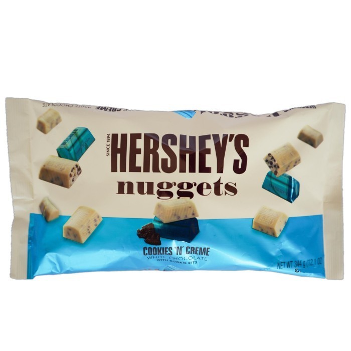 

HERSHEYS Nuggets Cookies Creme White Chocolate with Cookie Bits 344gr