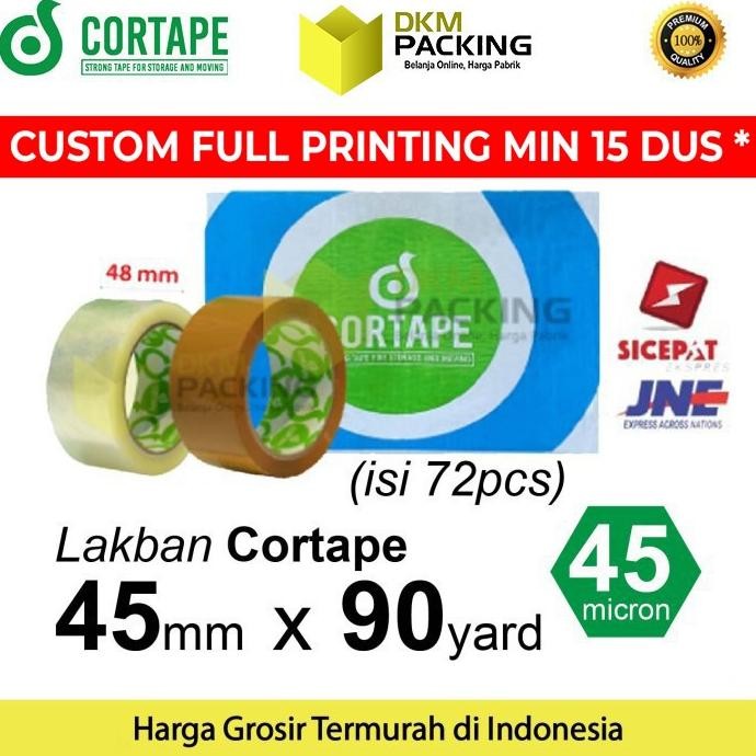 

LAKBAN 45MM X 90YARD PLAKBAN ISOLASI CORTAPE PREMIUM TERMURAH / DUS ASLI