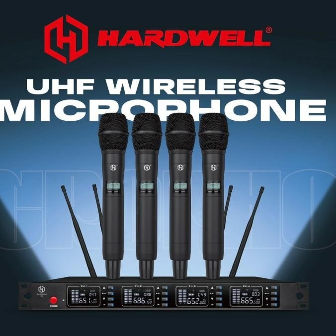 Murah Mic / Microphone Wireless Hardwell 4X  4 Mic Handheld