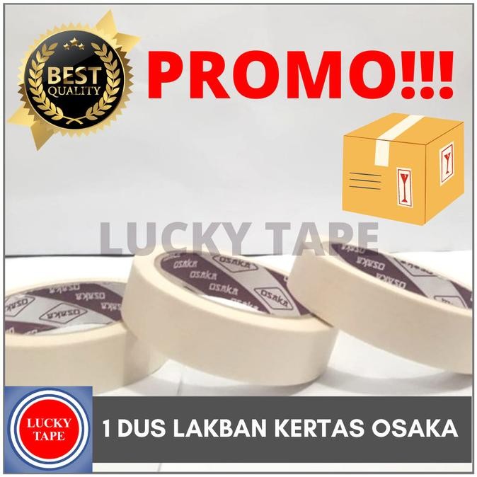 

1 BOX LAKBAN KERTAS 24MMX21METER / MASKING TAPE KUALITAS DAIMARU GOJEK ASLI