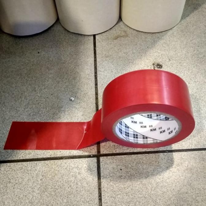 

FLOOR MARKING TAPE LAKBAN LANTAI KM 88 RED COLLOR 2" X 33 MTR ASLI