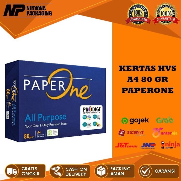 

Kertas Hvs A4 Paperone 80Gr Paper One Print Fotocopy 1 Rim