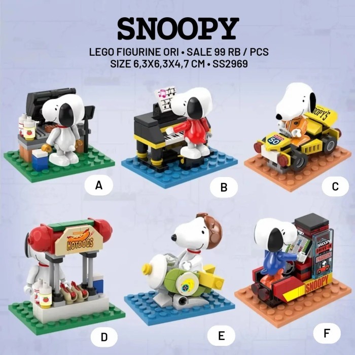 EKSLUSIF Snoopy Lego Figurine Ori