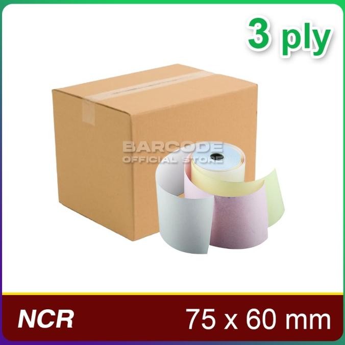 

( 1 Dus ) Kertas Struk Kasir 75 X 60 Mm Rangkap 3 Ply ( Isi 100 Roll )