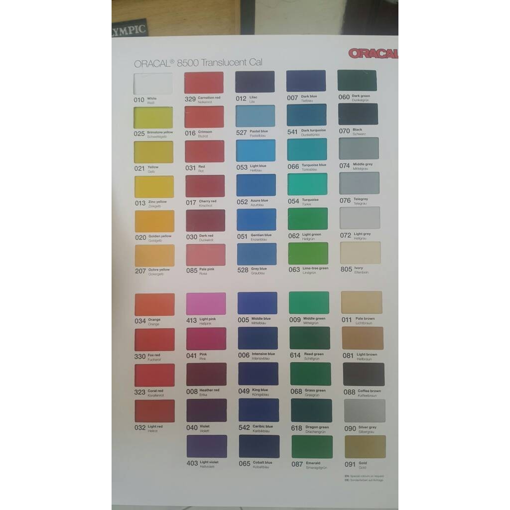 

Original..!! Stiker / Sticker Oracal 8500 Series Translucent