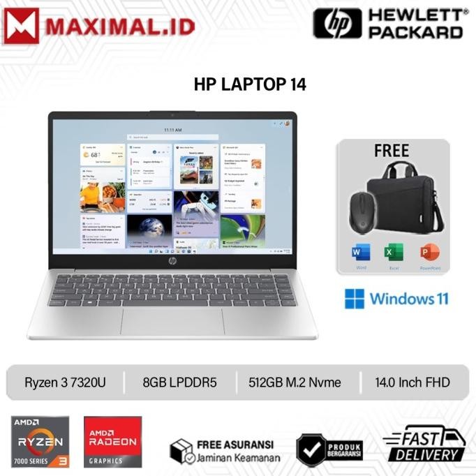 Hp Laptop 14S Amd Ryzen 3 5300U Ram 16Gb 256 14 Hd Win 11 Original