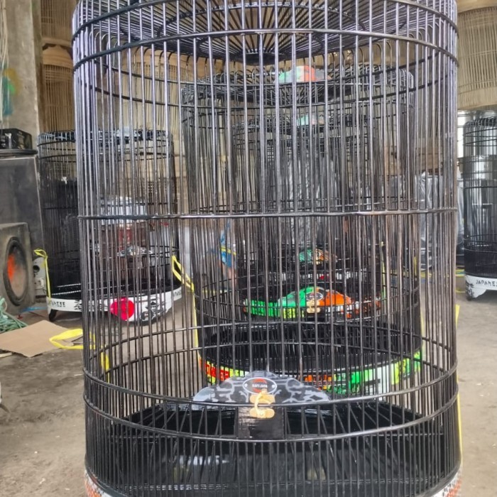 Sangkar /Kandang Murai Rafi No 2 Warna Hitam Lis Airbrush (Gojek/Grab)