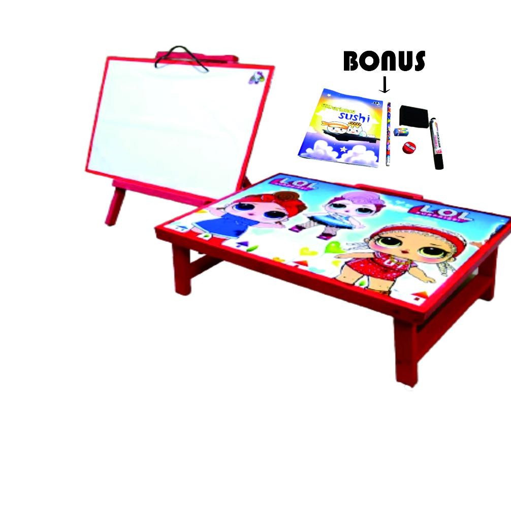 

TERLARIS 1set alat tulis anak/meja belajar lipat plus papan tulis penyangga/satu set papan tulis penyanggah lengkap dengan meja belajar karakter bonus buku pensil penghapus dan serutan/paket murah meja belajar anak plus papan tulis bisa di hapus d-54