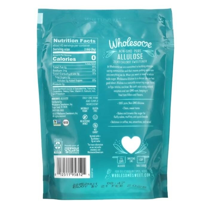 

WHOLESOME ALLULOSE ZERO CALORIE SWEETENER 340 GRAM ORI USA
