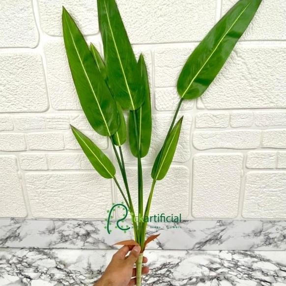 Daun Heliconia Hijau 7 Late Artificial Hia Deorai Hiaan
