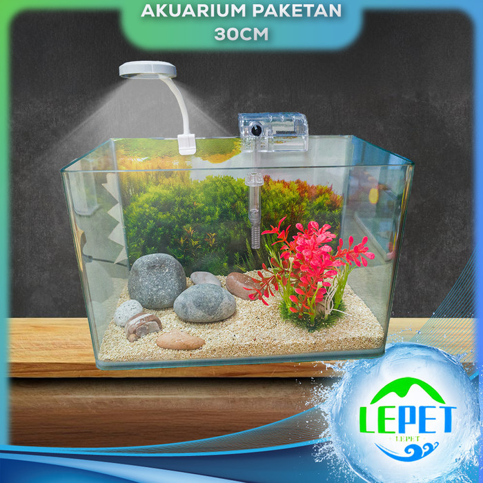 LEPET AQUARIUM PAKET 30 CM / AQUARIUM MELENGKUNG / AQUASCAPE / AQUARIUM BENDING