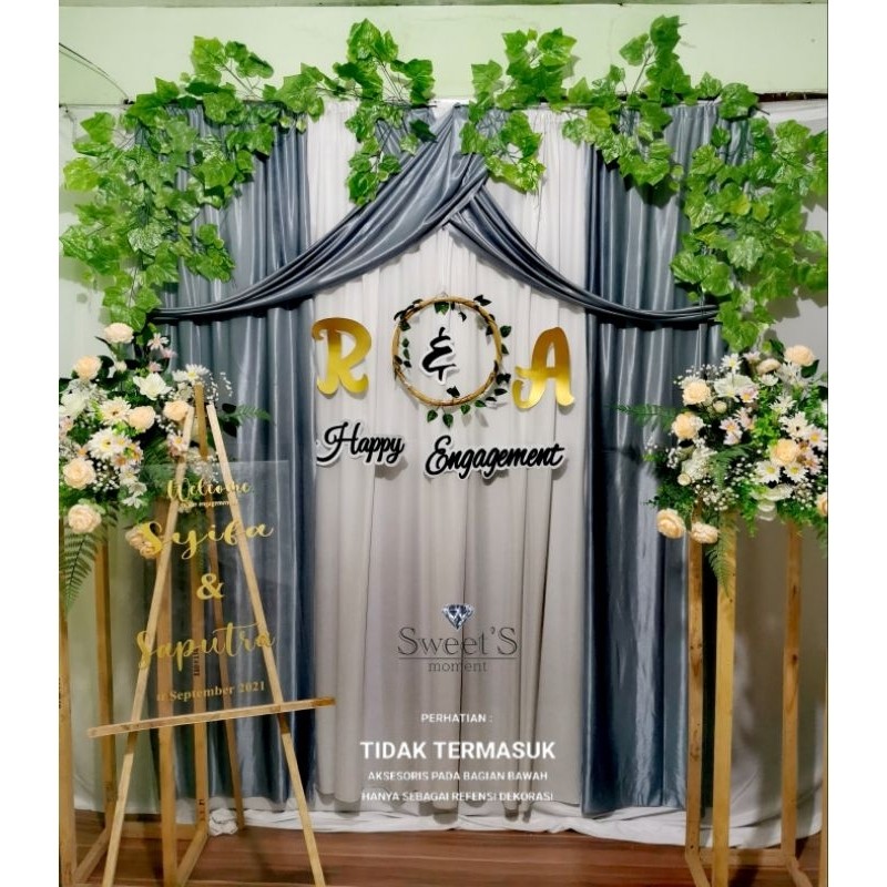 Paket Backdrop Lamaran Ukuran 2.2Mx2.2M Dekorasi Lamaran Lengkap