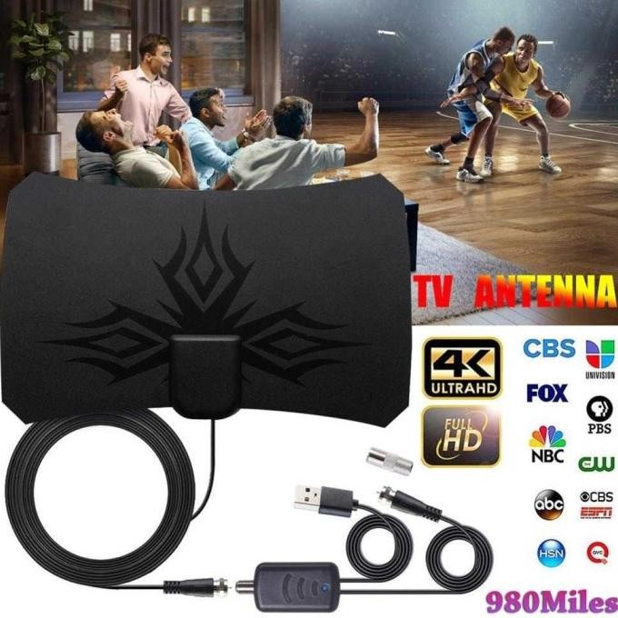 ANTENE TV DIGITAL LED DENGAN PENGUAT SINYAL AMPLIFIER BOOSTER ANALOG