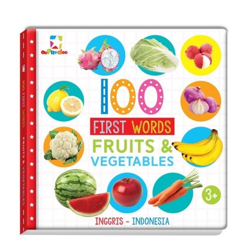 Buku Anak Boardbook Opredo 100 Words: Fruits & Vegetables
