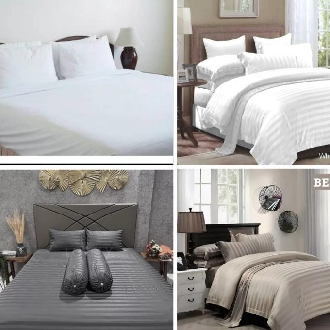 Sprei Hotel Sprei Polos Putih Sprei Salur Uk 160X200 180X200 200X200