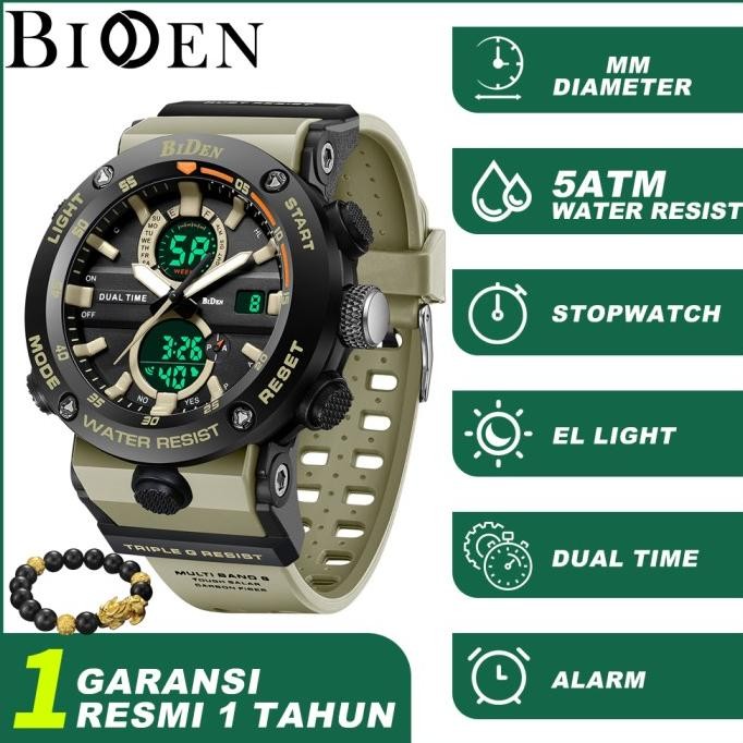 Biden Jam Tangan Pria Digital&Analog Original Olahraga Multifungsi Jam