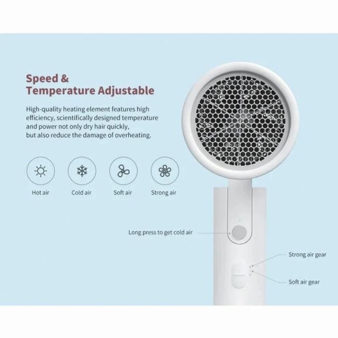 XIAOMI Mijia Hair Dryer Portable H100 1600W - Pengering Rambut Xiaomi