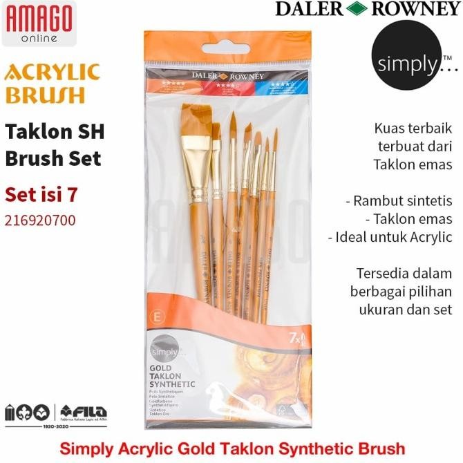 

DALER-ROWNEY - SIMPLY ACRYLIC GOLD TAKLON BRUSH SET 7 PCS