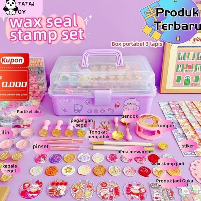 

Sale 2-In-1 Diy Kunci Akrilik Set+Seal Wax Stamp Segel Lilin Wax Stamp Set