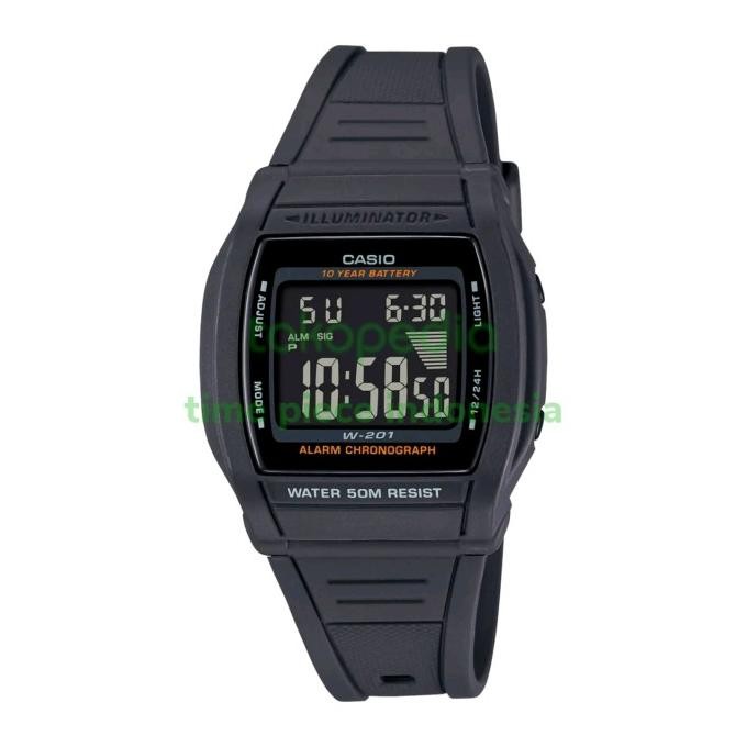 Casio Pria Digital W-201-1Bvdf / W201-1B Original & Garansi