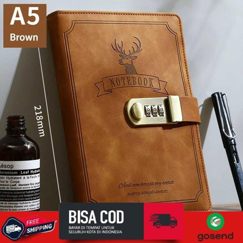 

Buku Jurnal Leather Notebook Diary 80GSM 265 Halaman with Lock - TD-A5