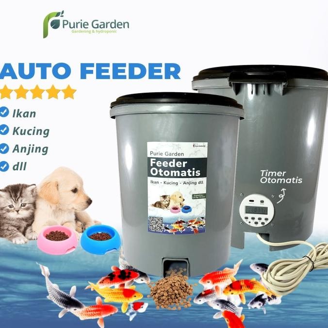 Auto Feeder Otomatis Ikan Koi Memberi Pakan Ikan Otomatis Pg Kdr