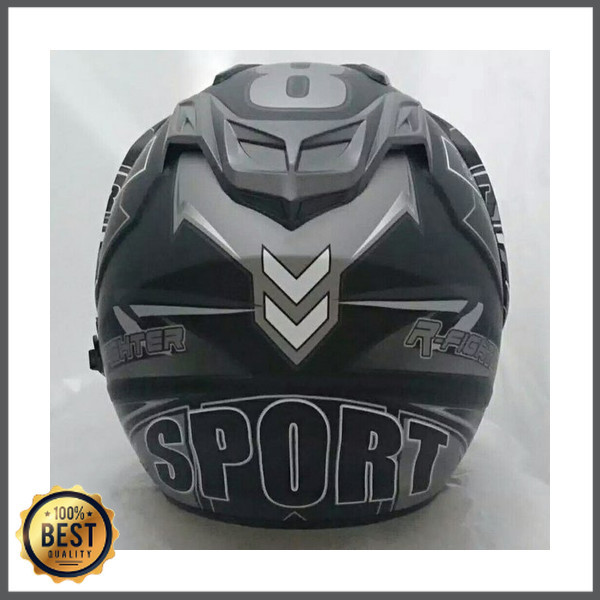 Helm Motor Sni Half Face Double Visor Sport Orange Dmn Knc