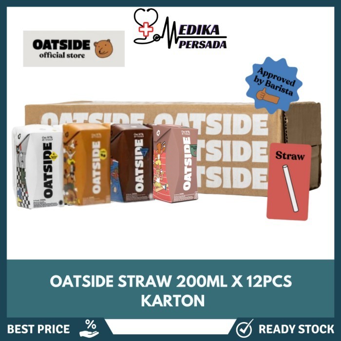 

TERLARIS TERLARIS MEDIKA PERSADA - OATSIDE STRAW 200ML SUSU OAT MILK ISI 12 MURAH!!! MURAH MURAH