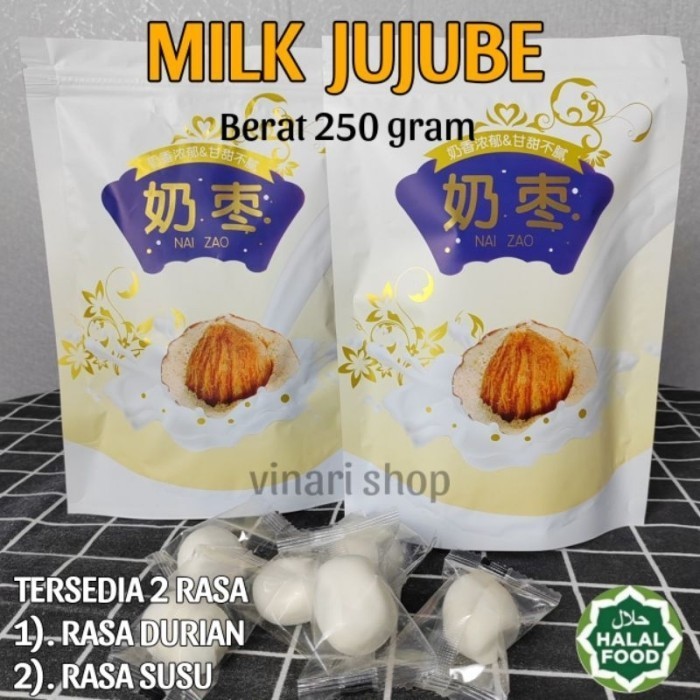 

TERLARIS TERLARIS (PREMIUM)CEMILAN MILK JUJUBE/KURMA SUSU JEPIT ALMOND 250GR/HALAL MURAH!!! MURAH