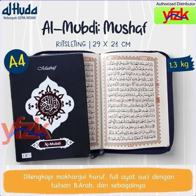 Al-Quran Mushaf Resleting Non Terjemah Ukuran A4 Al Mubdi - Musaf AlQuran Risleting Tanpa Terjemahan