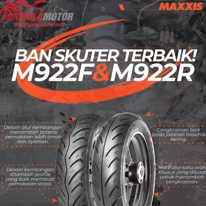 110/90-12 Maxxis M922R Tubeless - Ban Belakang Scoopy/Freego Ring 12