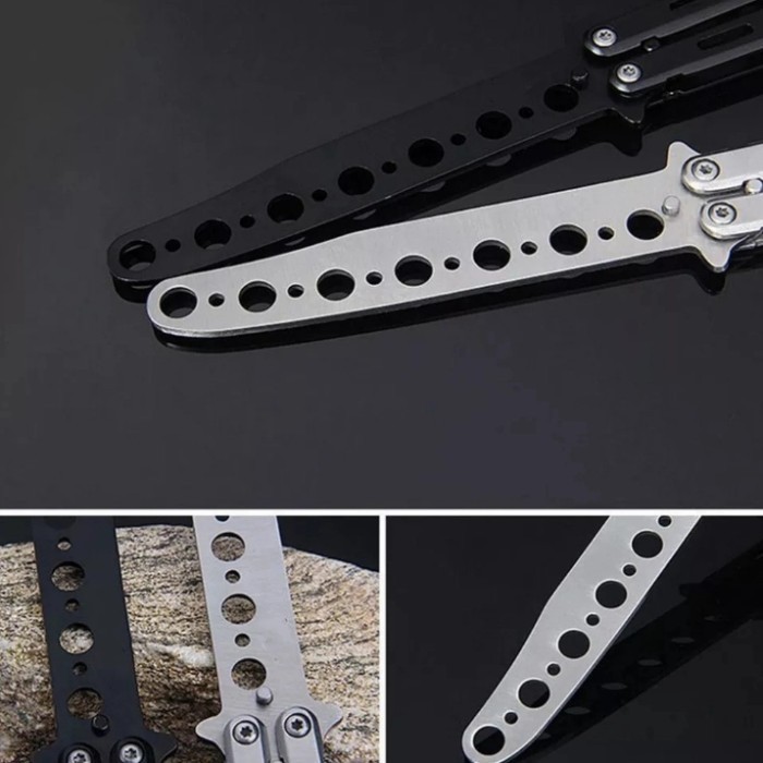 Pisau Lipat Latihan Balisong Tumpul Butterfly Training Knife Dummy
