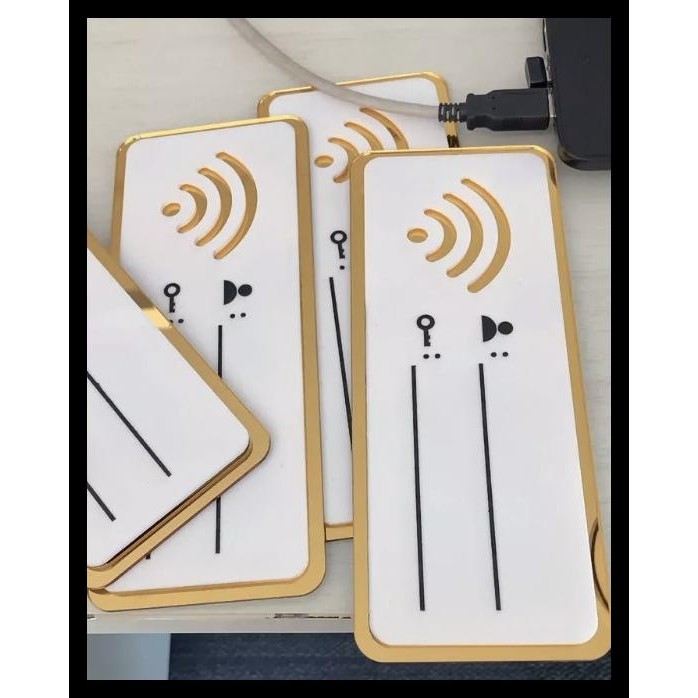

terbaru !!! custom papan sign wifi acrylic gold mirror eksklusif akrilik penanda tulis password wifi ready