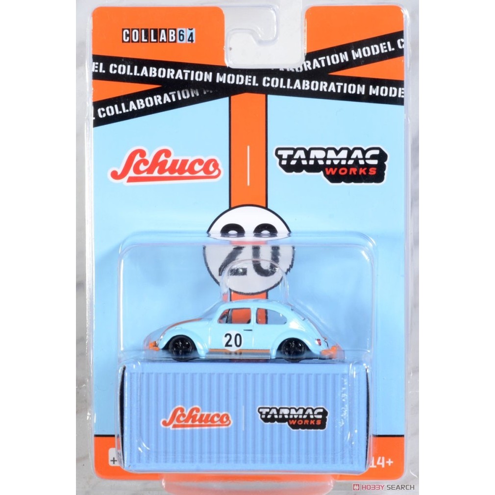 1/64 Tarmac Works x Schuco Volkswagen Beetle Gulf Low Ride Diecast