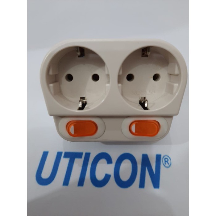 Stop Kontak Arde Uticon 2 Lubang Plus Saklar On-Off S-128 Sw