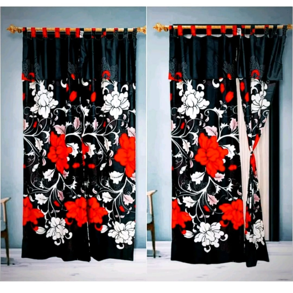 VBH GORDEN PINTU DAN JENDELA RUMBAI BAHAN KATUN HORDENG MOTIF BUNGA DAN KARAKTER / GORDEN PINTU
