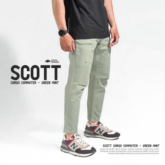 Goodfriends Celana Cargo Commuter SCOTT Pants - MINT GREEN