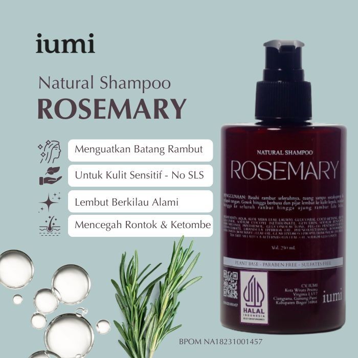 

TERBAIK Rosemary Mild Natural Nourishing Shampoo Penguat Rambut 250 ml