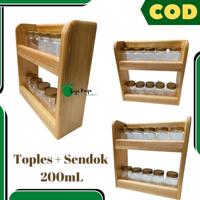 

LIMITED EDITION Rak Dapur Susun Tempat Bumbu Free Toples Bahan Kayu Perlengkapan Dapur