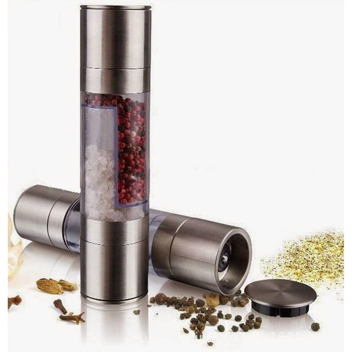 

EKSLUSIF Pepper Mill Grinder Salt Penggiling Manual Lada Garam Kasar 2 in 1